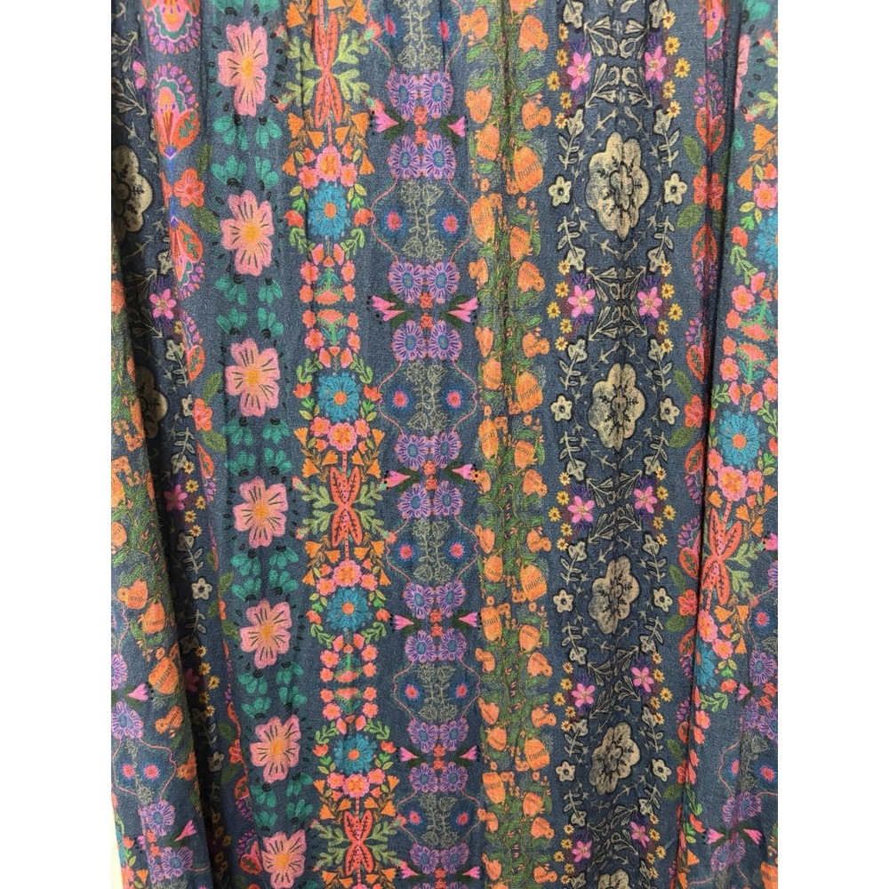 Natural Life Floral Boho Maxi Skirt XL Foldover Waist Stretch Festival READ - Picture 2 of 7